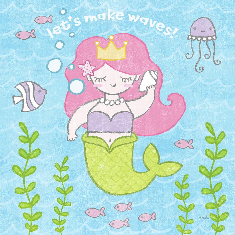 Mermaid Drawing - Magical Mermaid I #1 by Moira Hershey