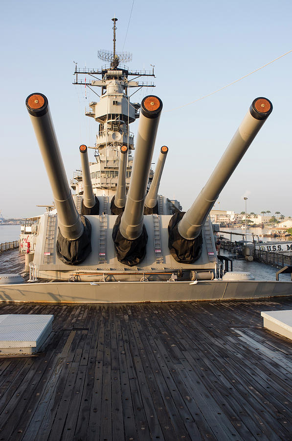 main guns of the USS Missouri Photograph by David L Moore - Pixels