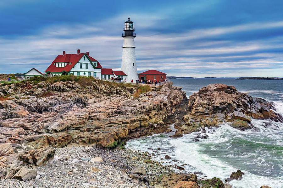 Maine, Cape Elizabeth Lighthouse Digital Art by Claudia Uripos - Fine ...