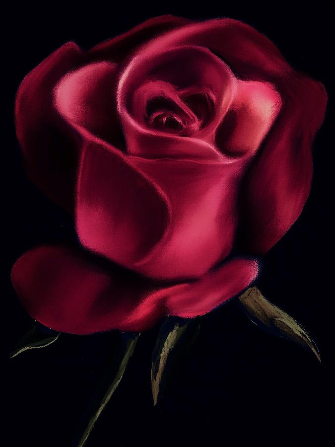 Majestic Pink Rose #1 Digital Art by Michele Koutris