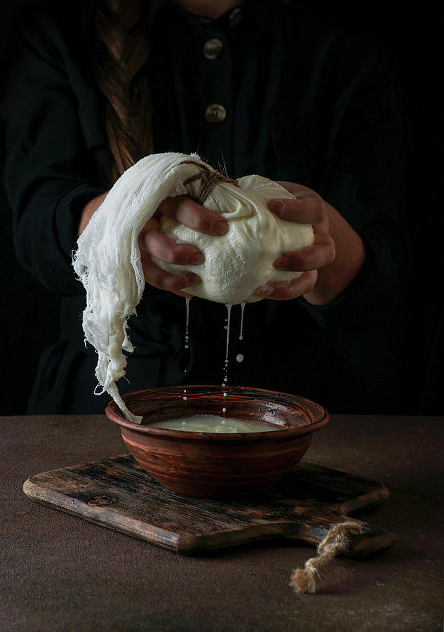 Making Homemade Cottage Cheese #1 Photograph by Julia Bogdanova