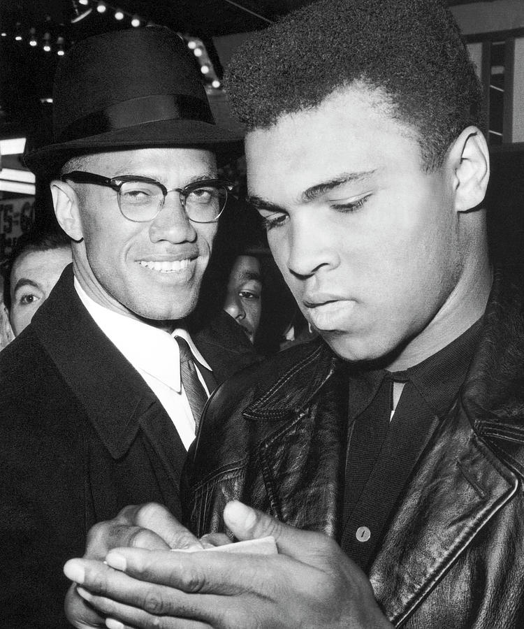 Athlete Photograph - Malcolm X And Muhammad Ali Candid #1 by Globe Photos
