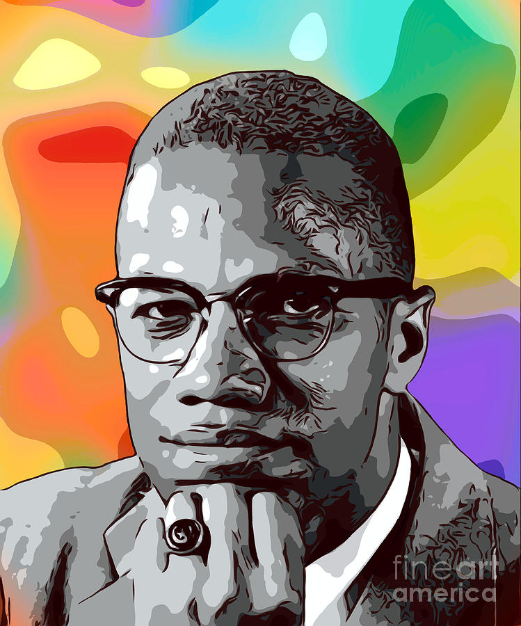 Malcolm X Digital Art by Jonathan Palgon