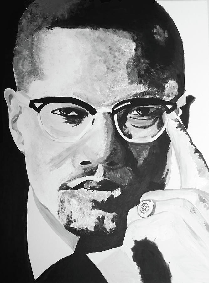 Malcom X Painting by Simone Agoussoye - Fine Art America