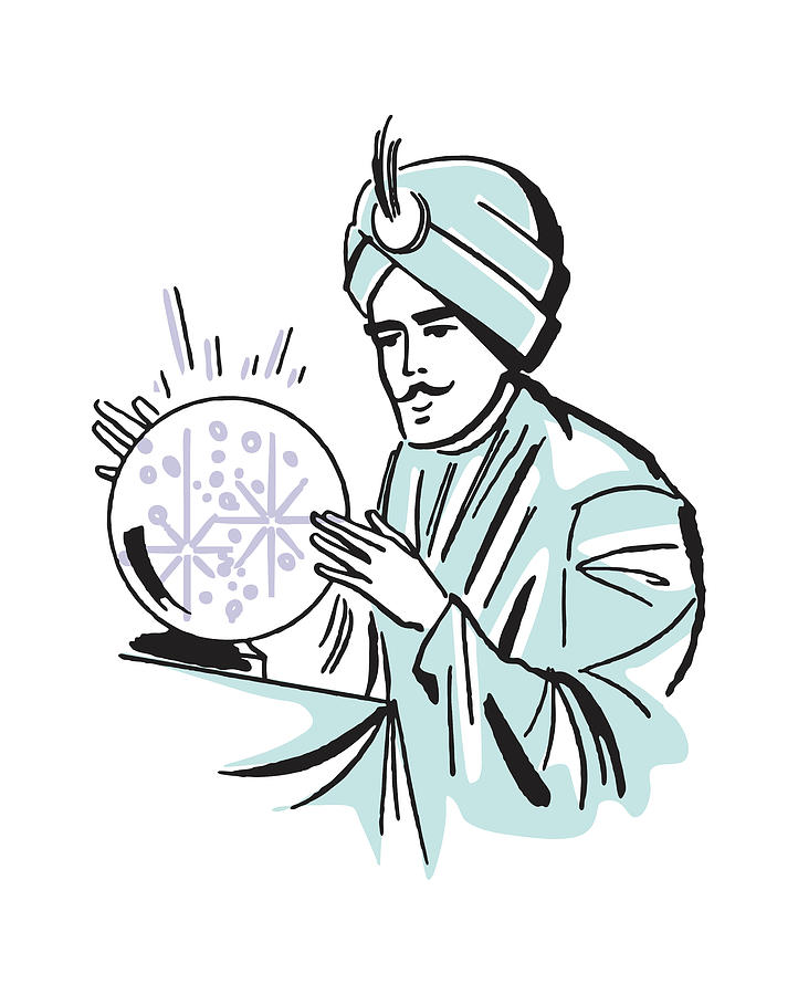 Magic Drawing - Male Fortune Teller at Crystal Ball #1 by CSA Images