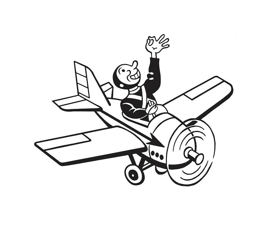 flying aeroplane drawing