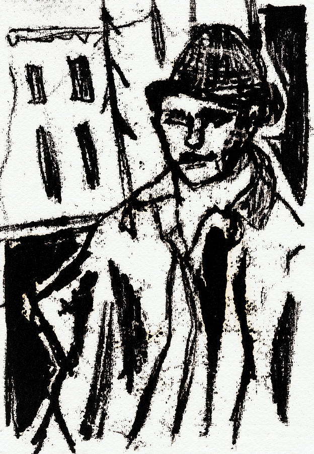 Man in a Hat #1 Drawing by Edgeworth Johnstone