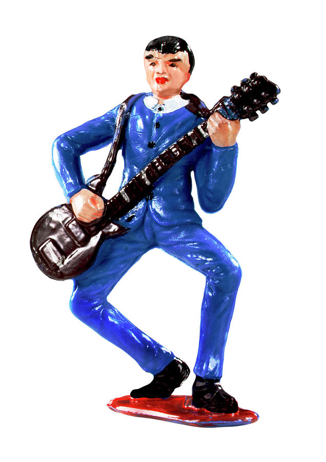 Music Drawing - Man in Blue Suit Playing Guitar #1 by CSA Images