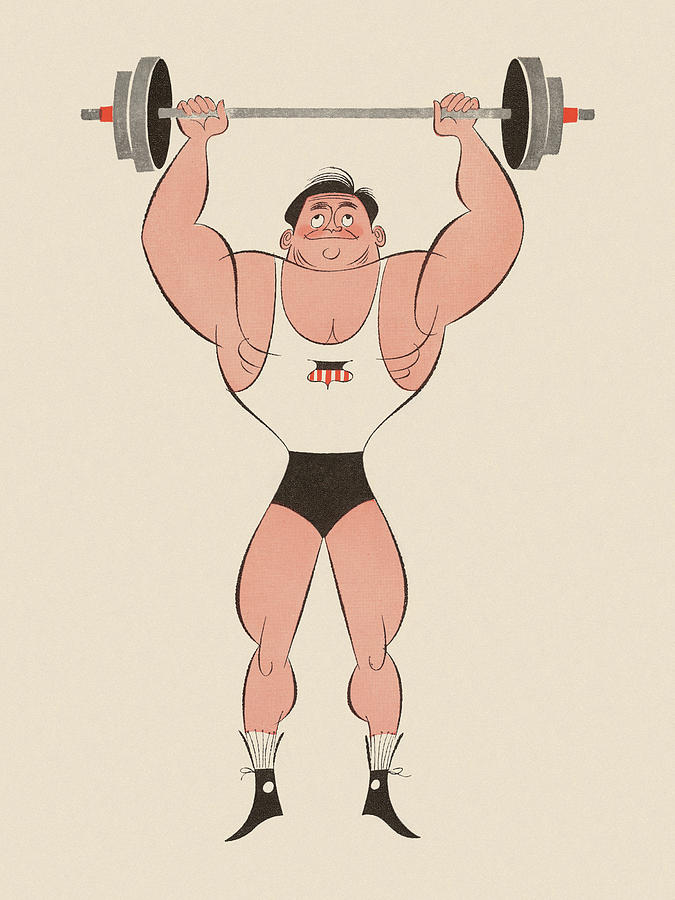 Sports Drawing - Man Lifting Weights #1 by CSA Images