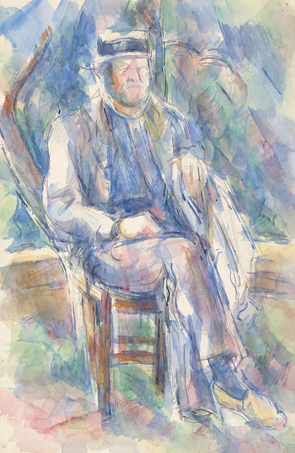 Man Wearing a Straw Hat by Paul Cezanne Man Wearing a Straw Hat by Paul Cezanne