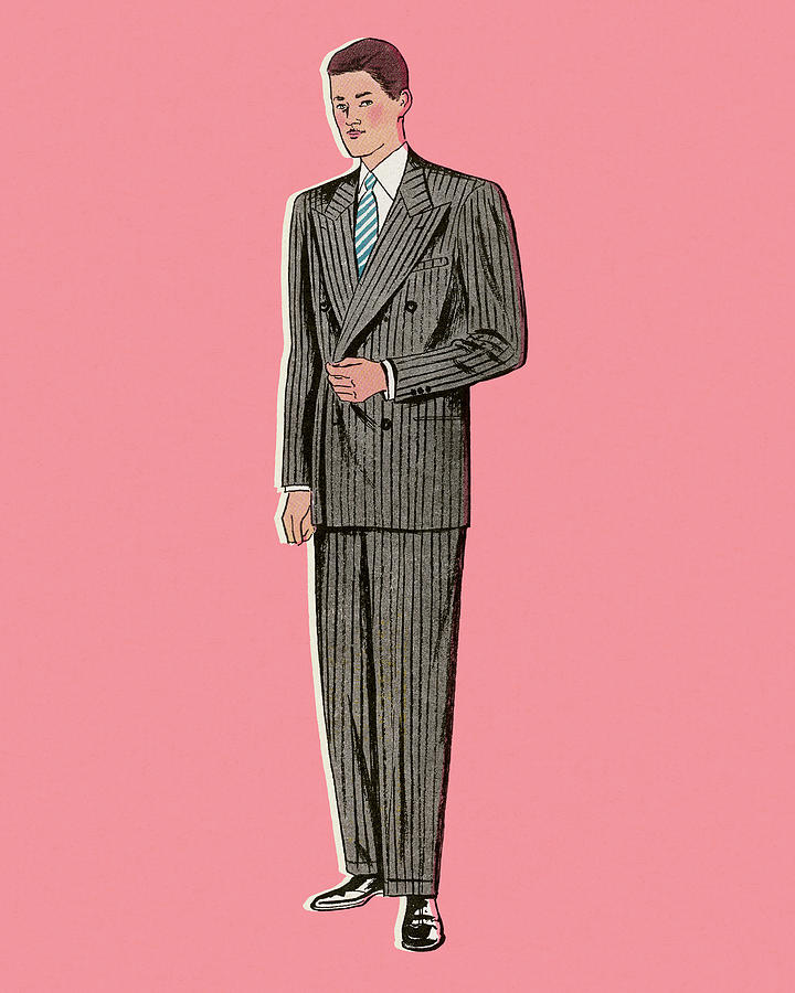 Man Wearing a Suit Drawing by CSA Images | Fine Art America