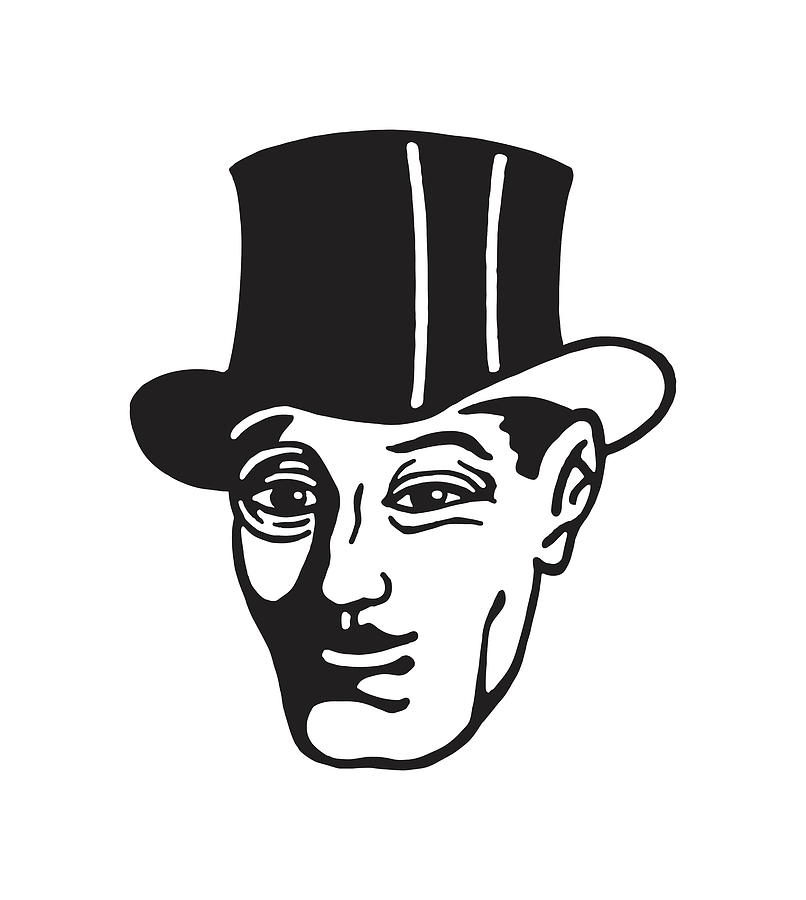 Man Wearing a Top Hat Drawing by CSA Images - Fine Art America