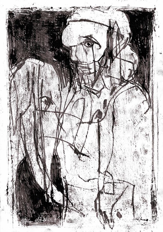 Man with an elephant #1 Drawing by Edgeworth Johnstone
