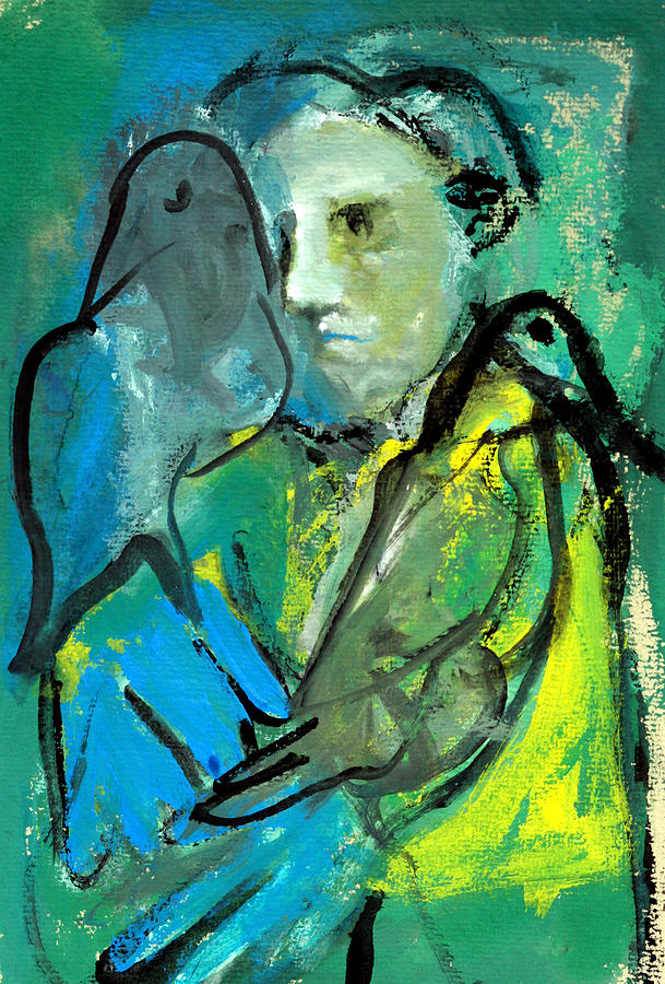 Man with birds #1 Painting by Edgeworth Johnstone