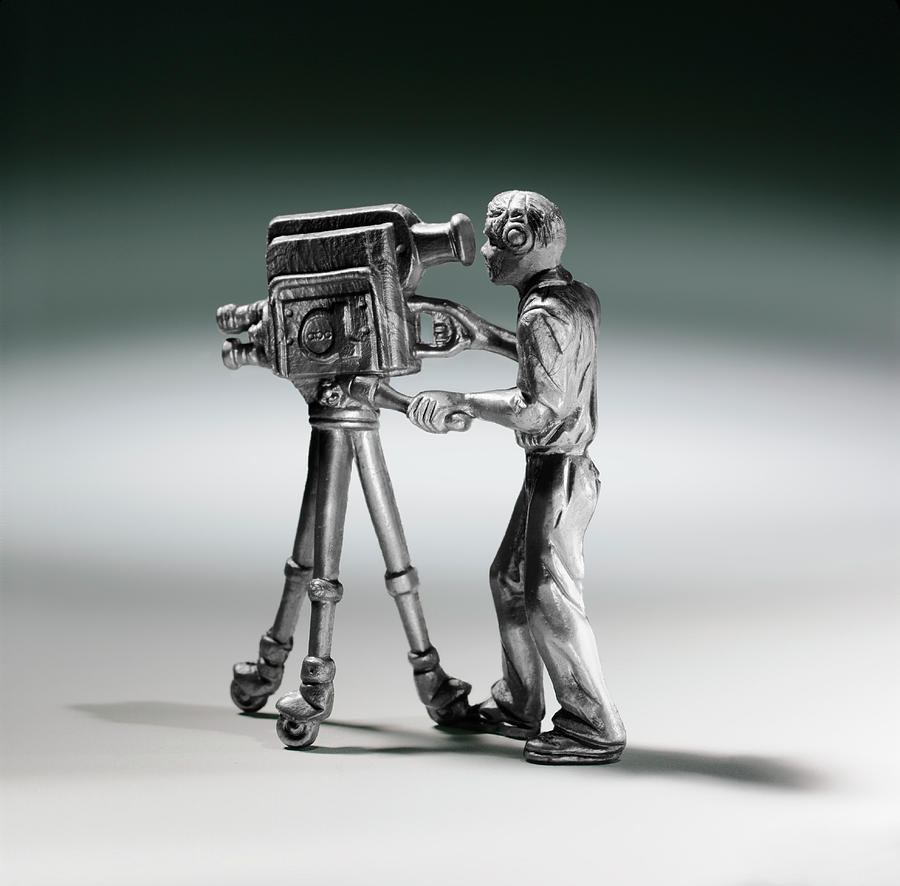 Hollywood Drawing - Man Working Television Camera #1 by CSA Images