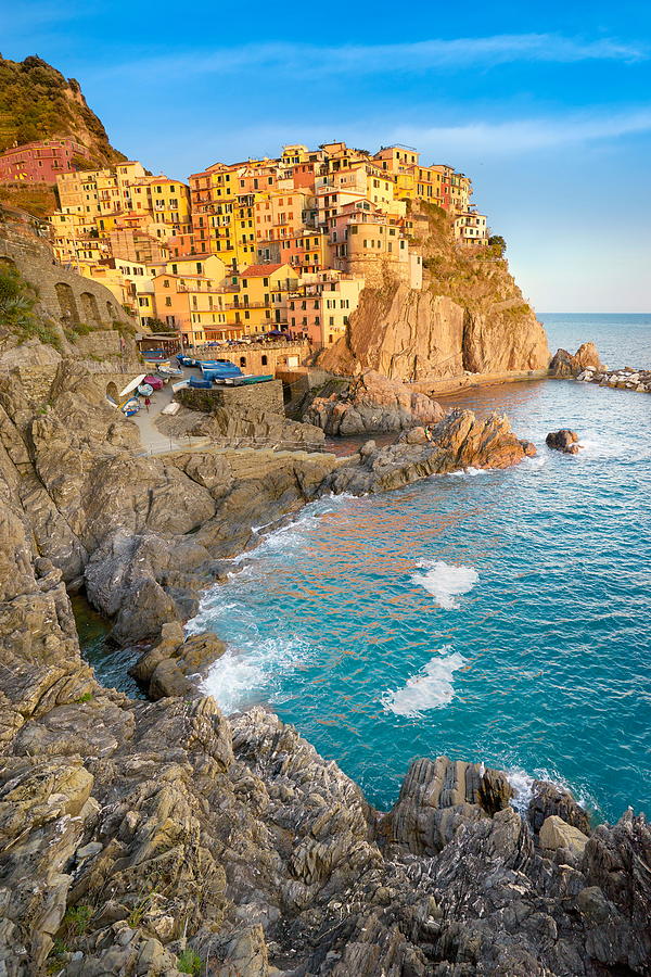 Sunset Photograph - Manarola At Sunset Time, Cinque Terre #1 by Jan Wlodarczyk