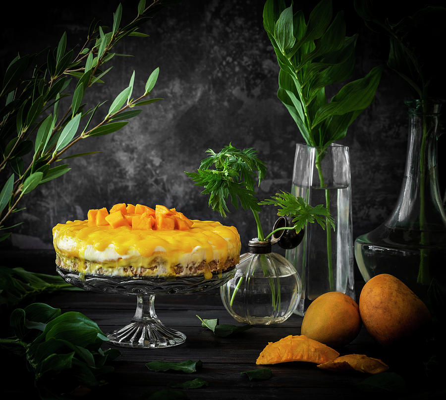 Mango Cheesecake With Alphonso Mangoes #1 Photograph by Cath Lowe