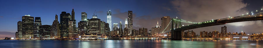 Manhattan And The Brooklyn Bridge, New #1 Photograph by David Clapp