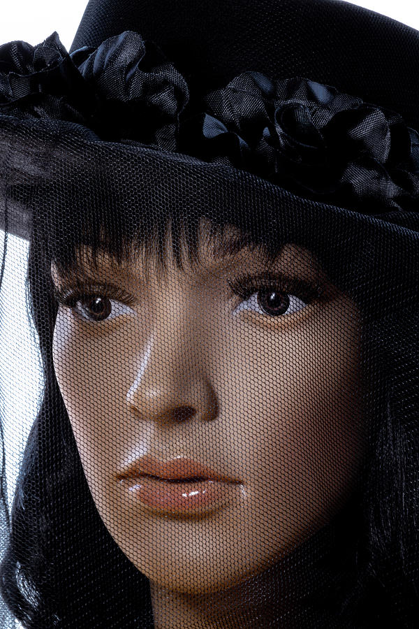 black hat with veil