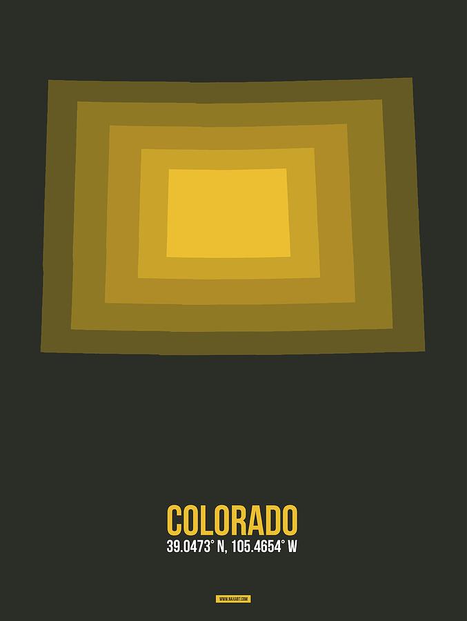 Colorado Map Digital Art - Map of Colorado #1 by Naxart Studio