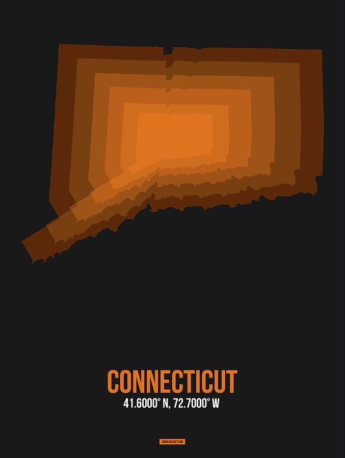 Connecticut Map Digital Art - Map of Connecticut 2 #1 by Naxart Studio