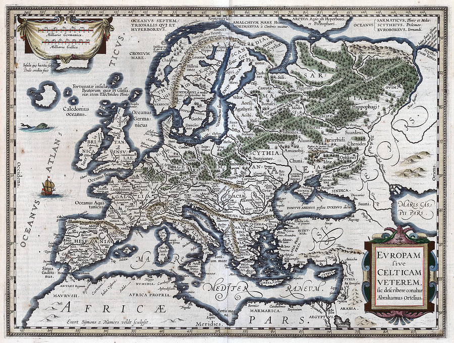 Old Map Of Europe 1570 Photograph By Dusty Maps