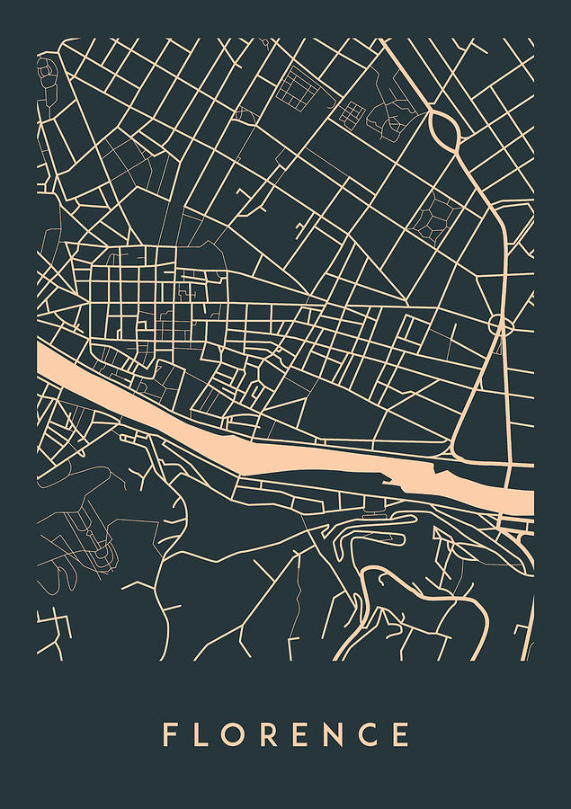 Map of Florence #2 Digital Art by Mike Taylor