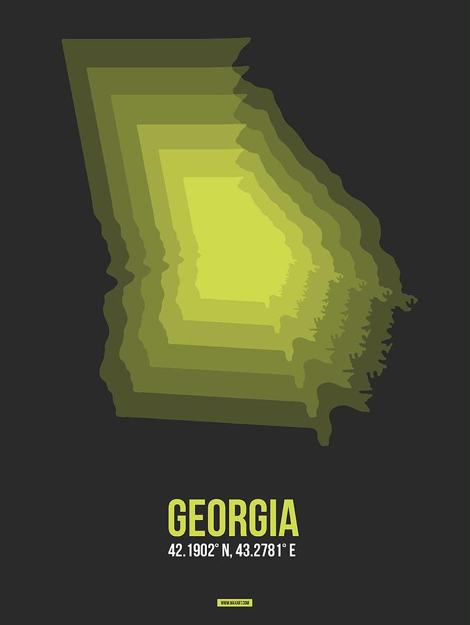 Georgia Map Digital Art - Map of Georgia 4 #1 by Naxart Studio