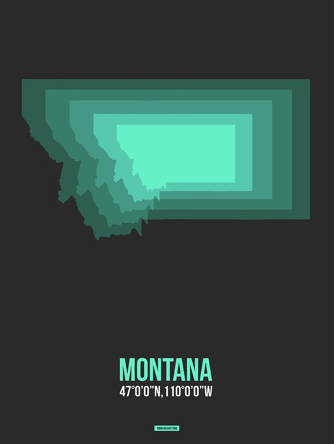 Montana Map Digital Art - Map of Montana 3 #1 by Naxart Studio