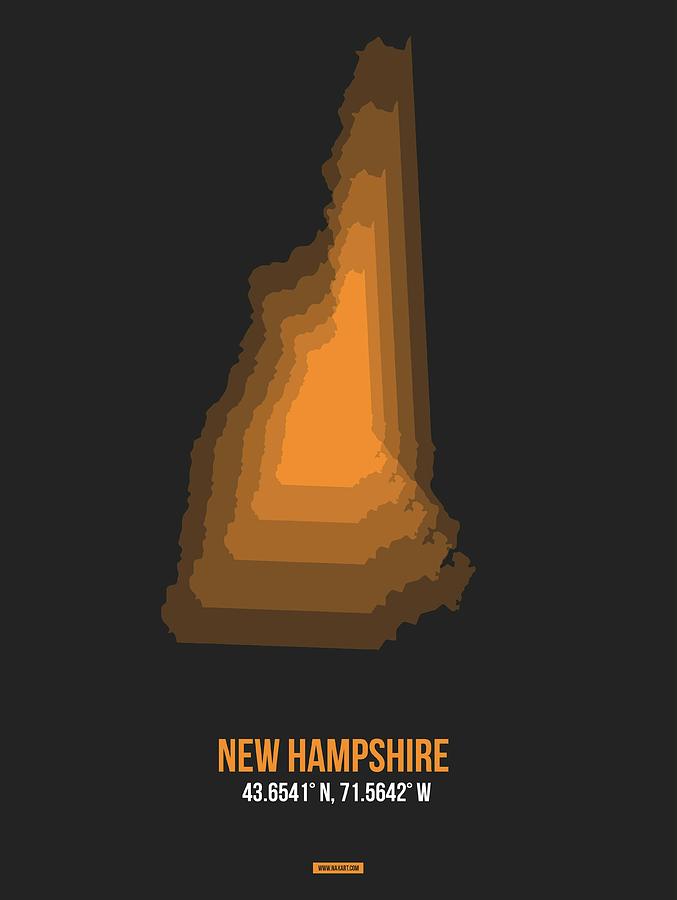 New Hampshire Map Digital Art - Map of New Hampshire  #1 by Naxart Studio