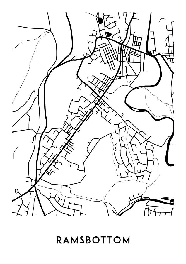 Map Of Ramsbottom Digital Art