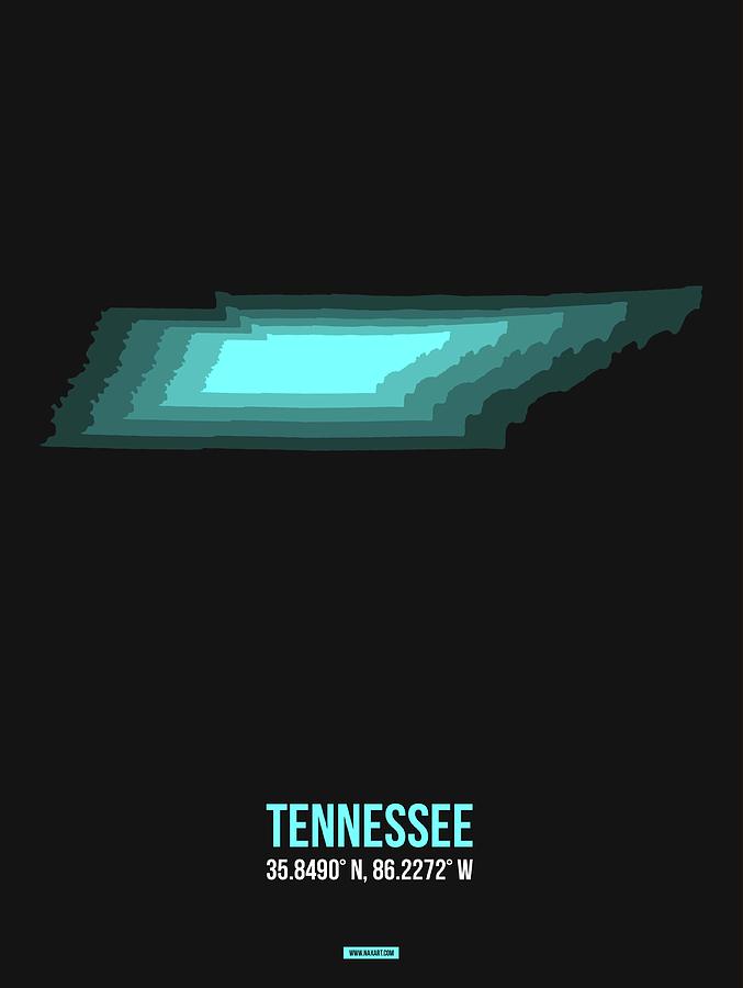 Tennessee Map Digital Art - Map of Tennessee #1 by Naxart Studio