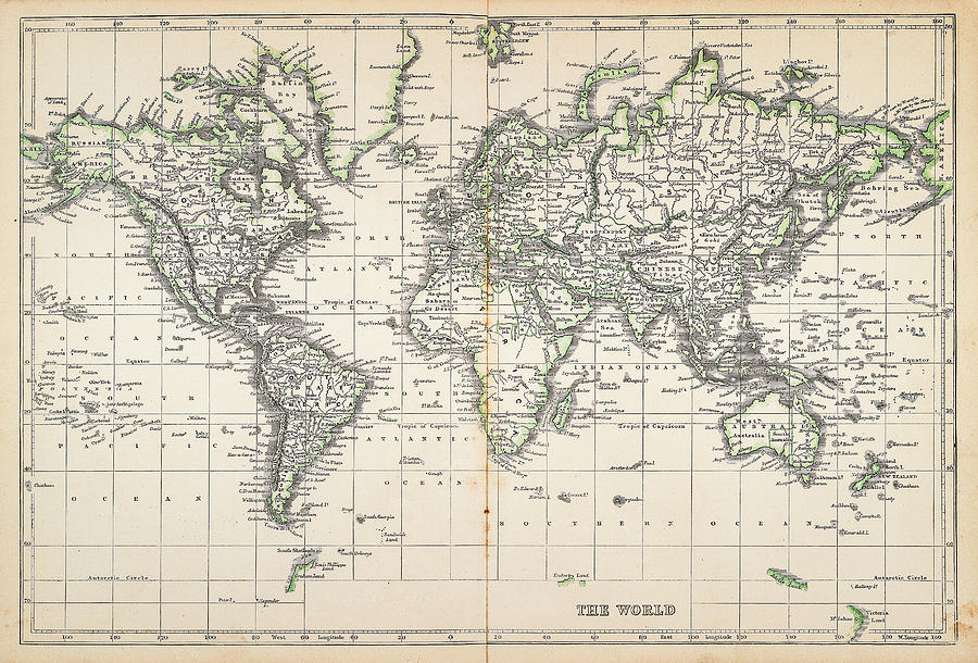 Map Of The World 1855 #1 by Thepalmer