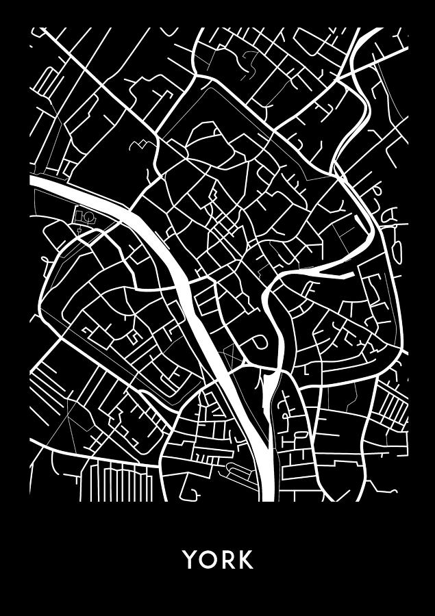 Map of York #1 Digital Art by Mike Taylor