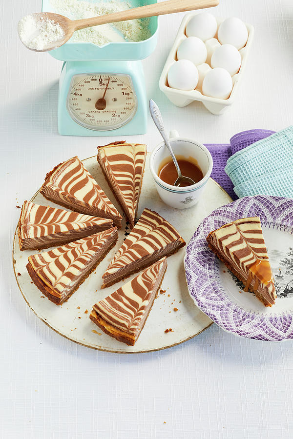 Marbled Cheesecake #1 Photograph by Katrin Winner / Stockfood Studios