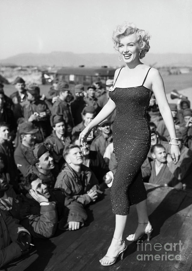 Marilyn Monroe Entertaining Troops #1 Photograph by Bettmann