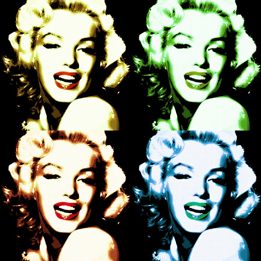 Marilyn Monroe Pop Art Portrait Painting Dipinto Malerei Cadre Marco