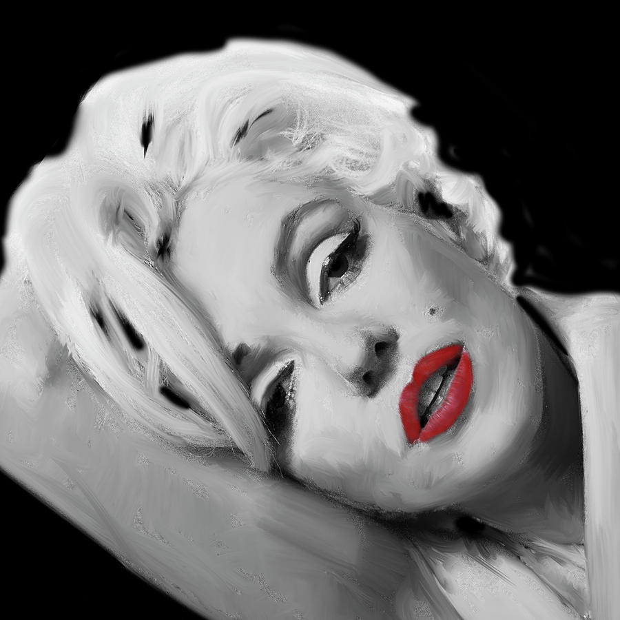 Marilyn Monroe Painting - Marilyns Lips #1 by Jerry Michaels