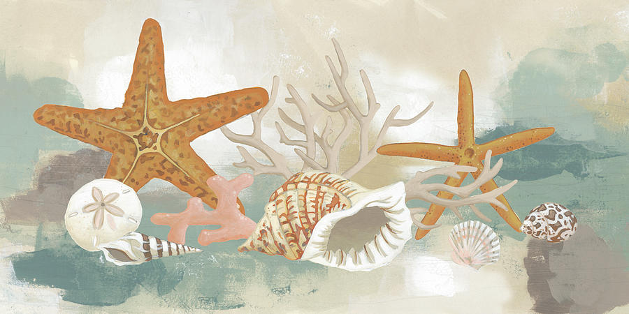 Shell Painting - Marine Tableau I #1 by June Erica Vess