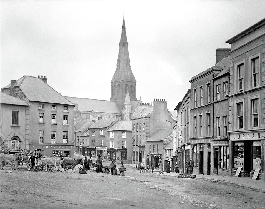 Market Square, Enniscorthy, ca. 1892 #1 Painting by Celestial Images