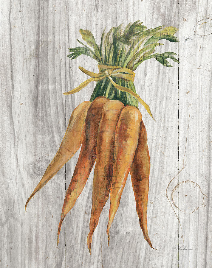 Carrot Painting - Market Vegetables I #1 by Silvia Vassileva