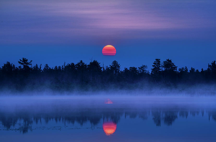 Marl Lake Cherry Sunrise #1 Photograph by Ron Wiltse