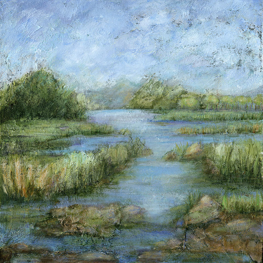 Landscape Painting - Marshland I #1 by Beverly Crawford