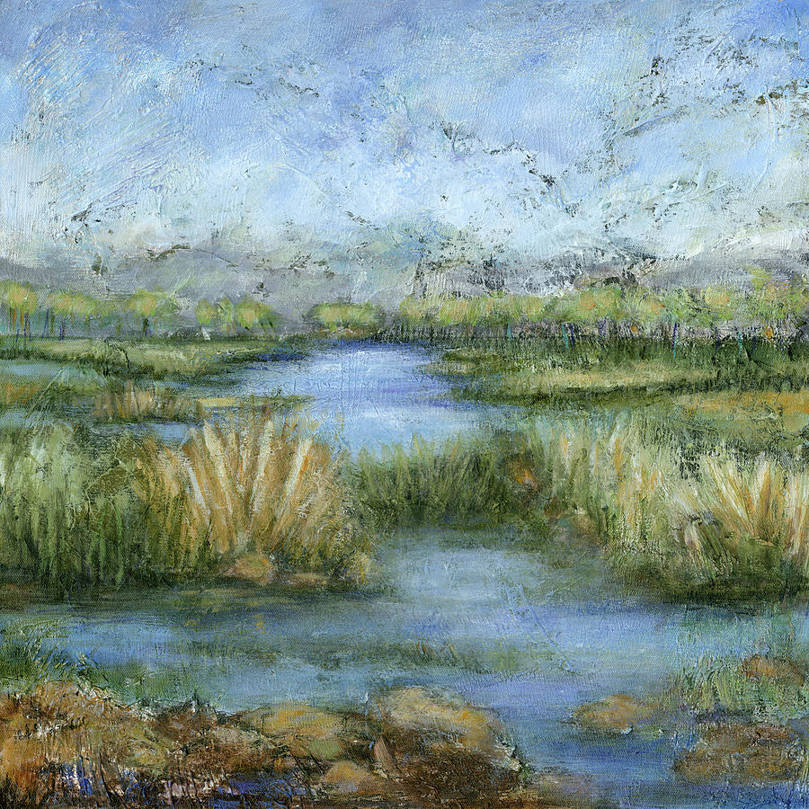 Landscape Painting - Marshland II #1 by Beverly Crawford
