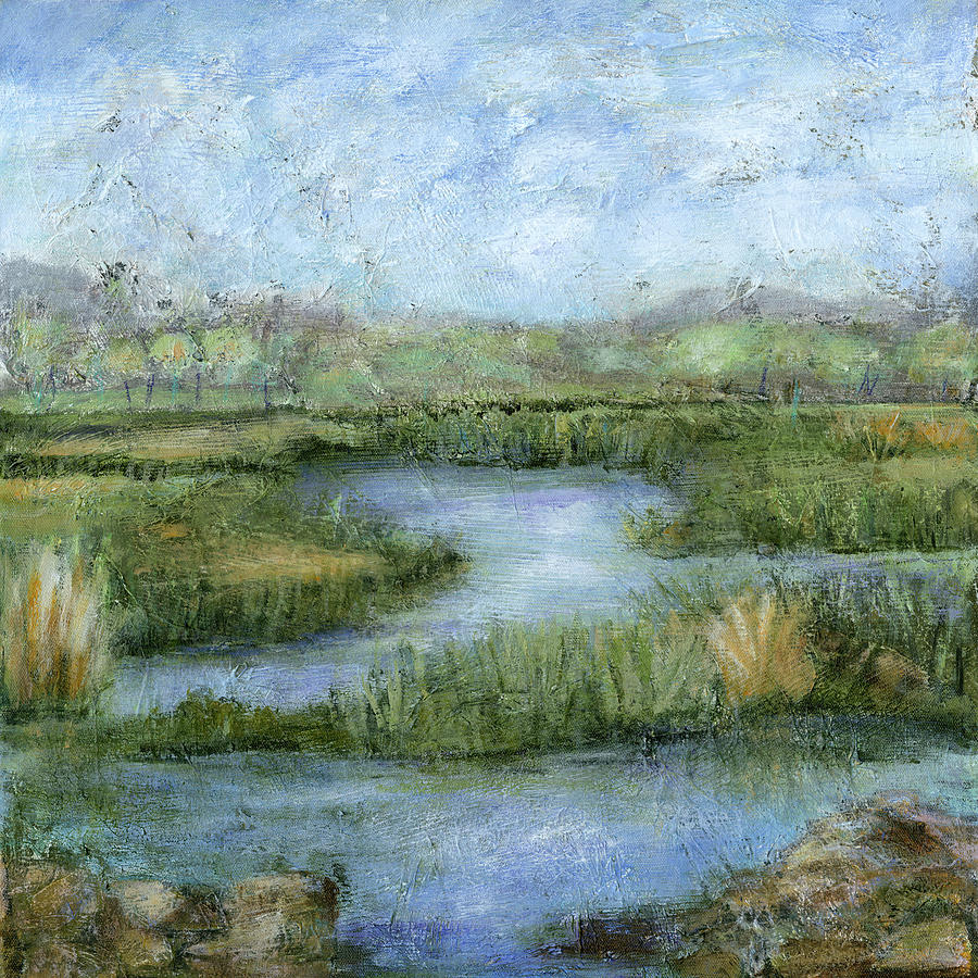 Landscape Painting - Marshland IIi #1 by Beverly Crawford