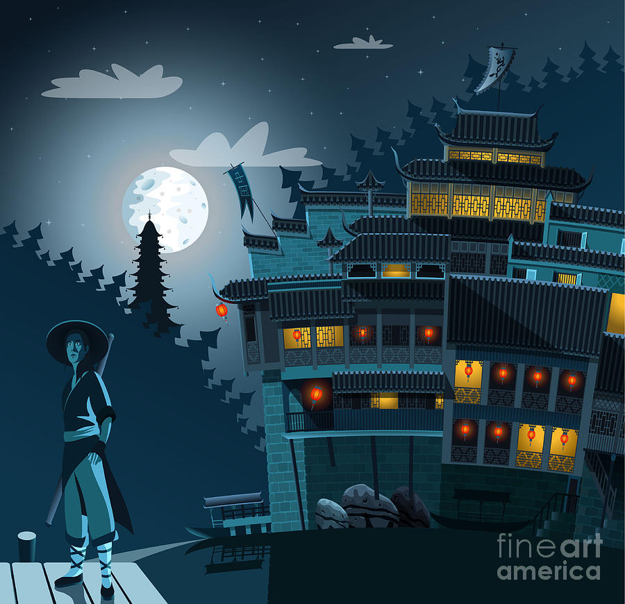 Castle Digital Art - Martial Arts Fighter And Ancient by Nikola Knezevic Castle Digital Art - Martial Arts Fighter And Ancient by Nikola Knezevic