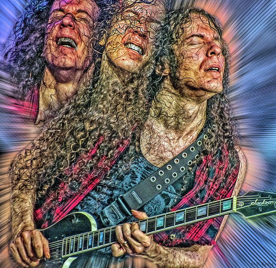 Marty Friedman Guitarist #1 Tapestry - Textile by Mal Bray