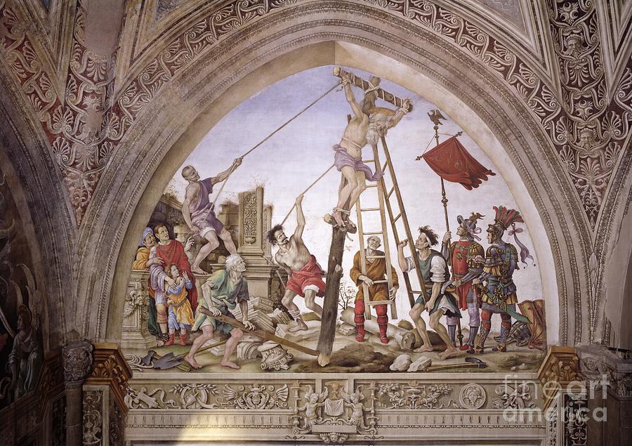 Martyrdom Of St. Philip, South Wall Of Strozzi Chapel, C.1497-1502 Painting by Filippino Lippi