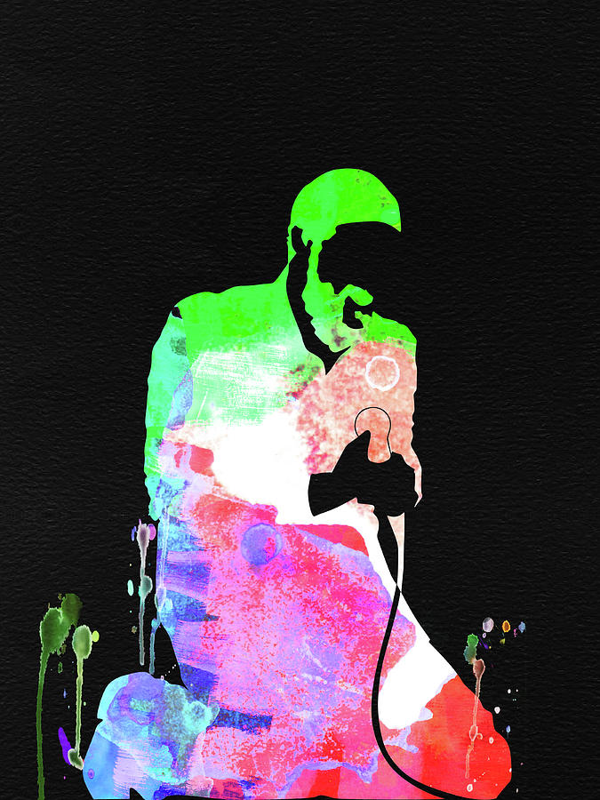 Marvin Gaye Mixed Media - Marvin Gaye Watercolor #1 by Naxart Studio