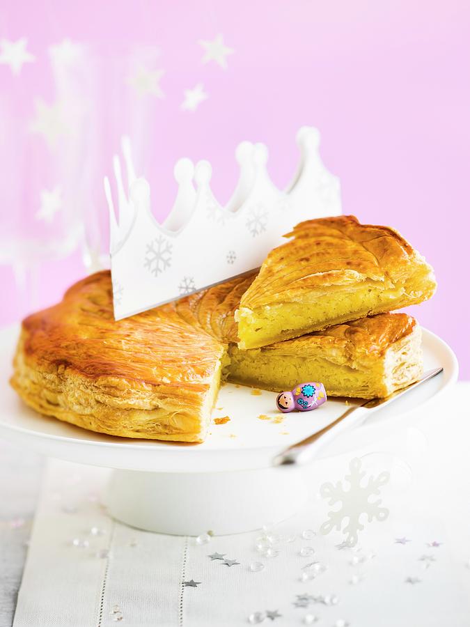 Marzipan Galette Des Rois, Crown And Lucky Charm #1 Photograph by Roulier-turiot